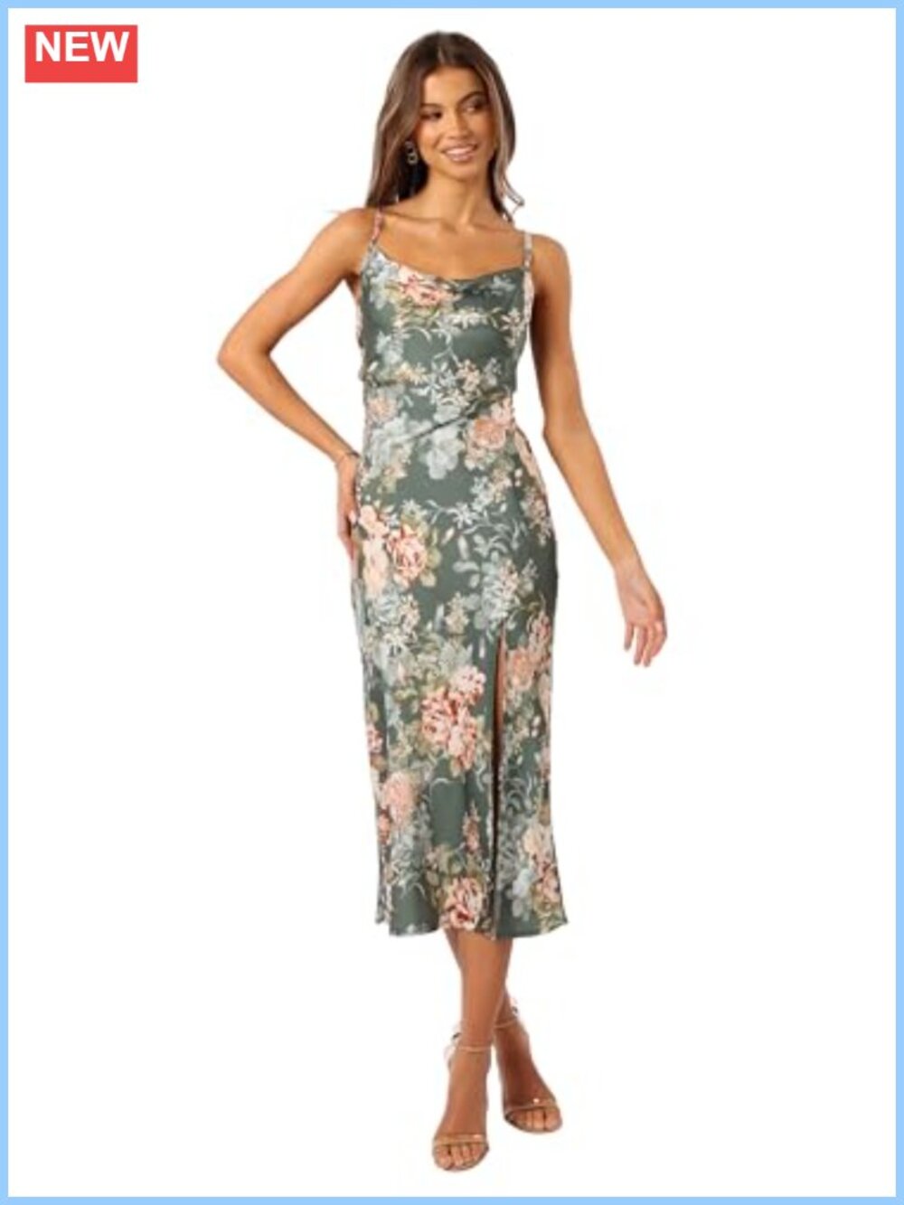 Petal & Pup Women's Marea Midi Dress Cowl Neck Sleeveless Backless Cocktail